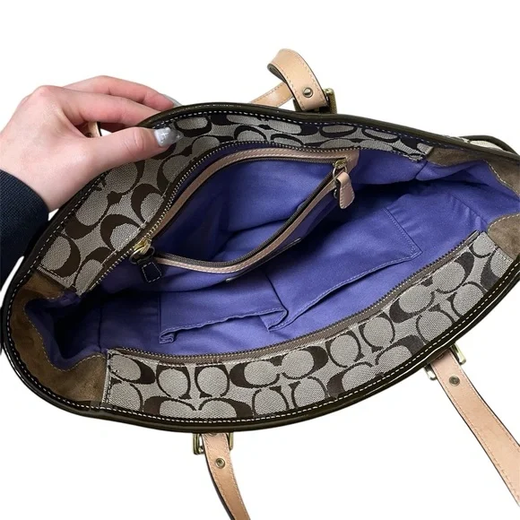 Vintage Y2K Coach Holiday Patchwork Tote Shoulder-Bag Purse - Picture 9 of 11